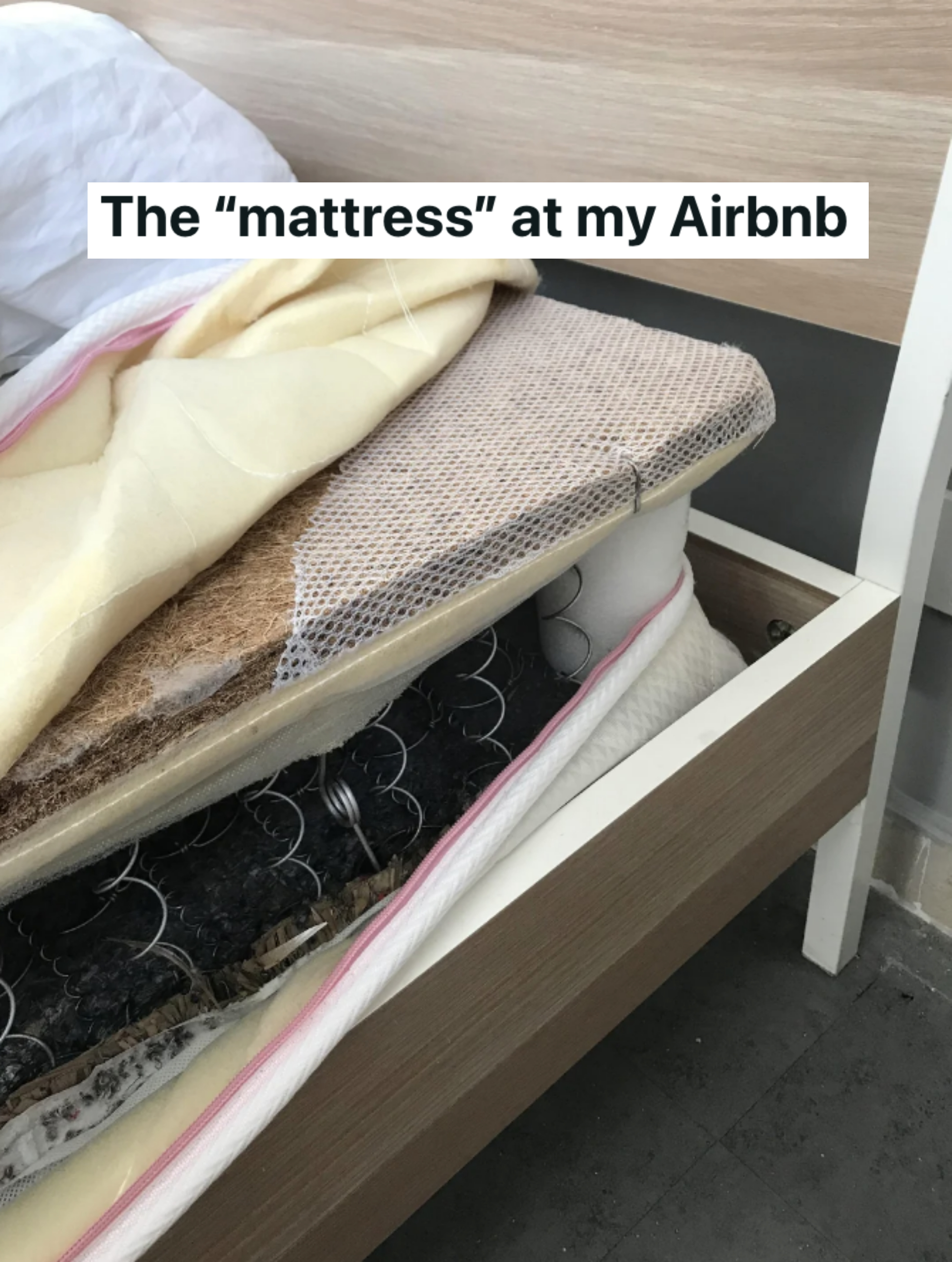 a broken mattress