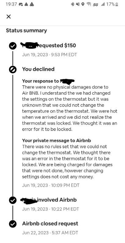 &quot;Airbnb closed request&quot;
