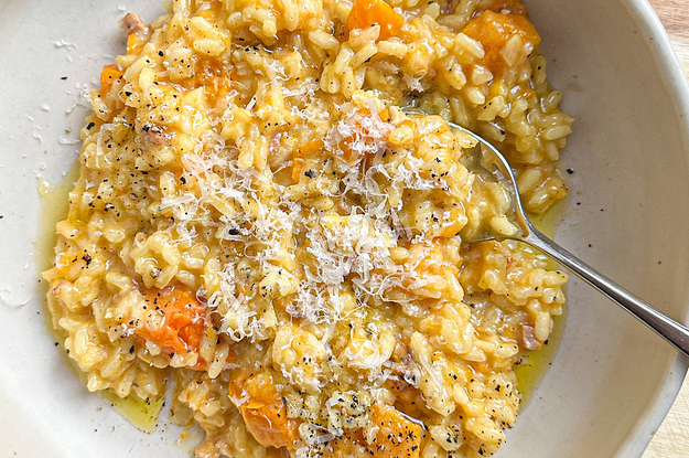 butternut squash risotto in a bowl