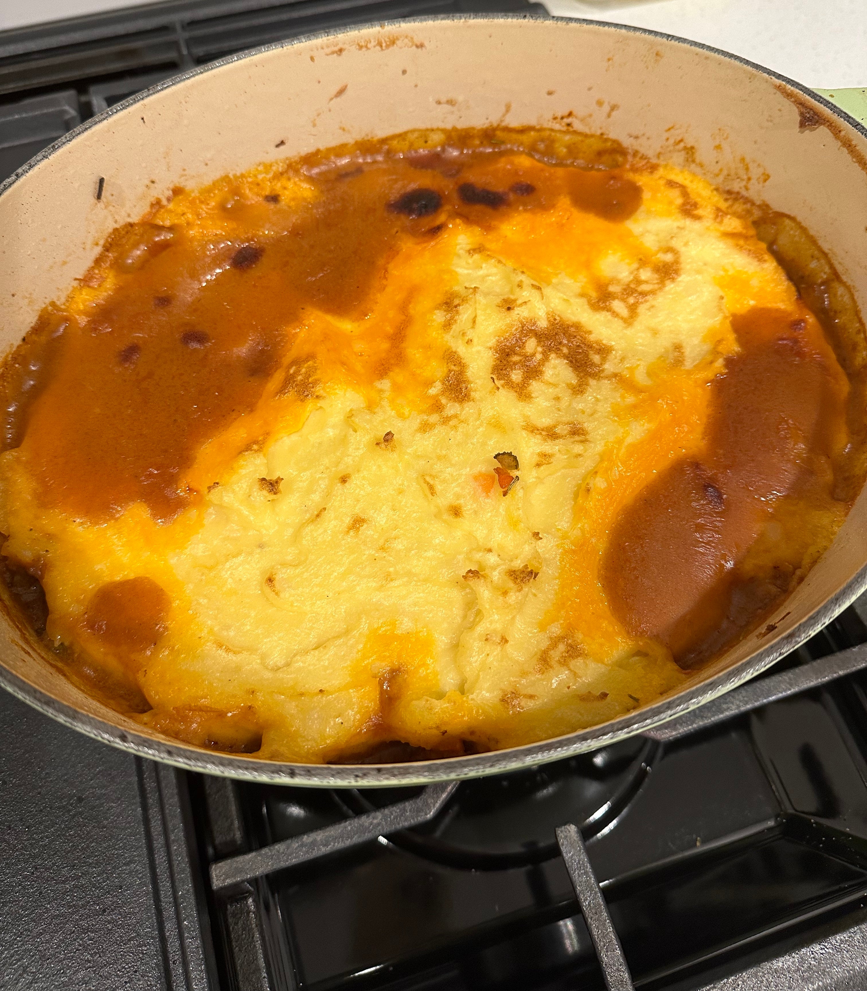 cottage pie in a dutch oven