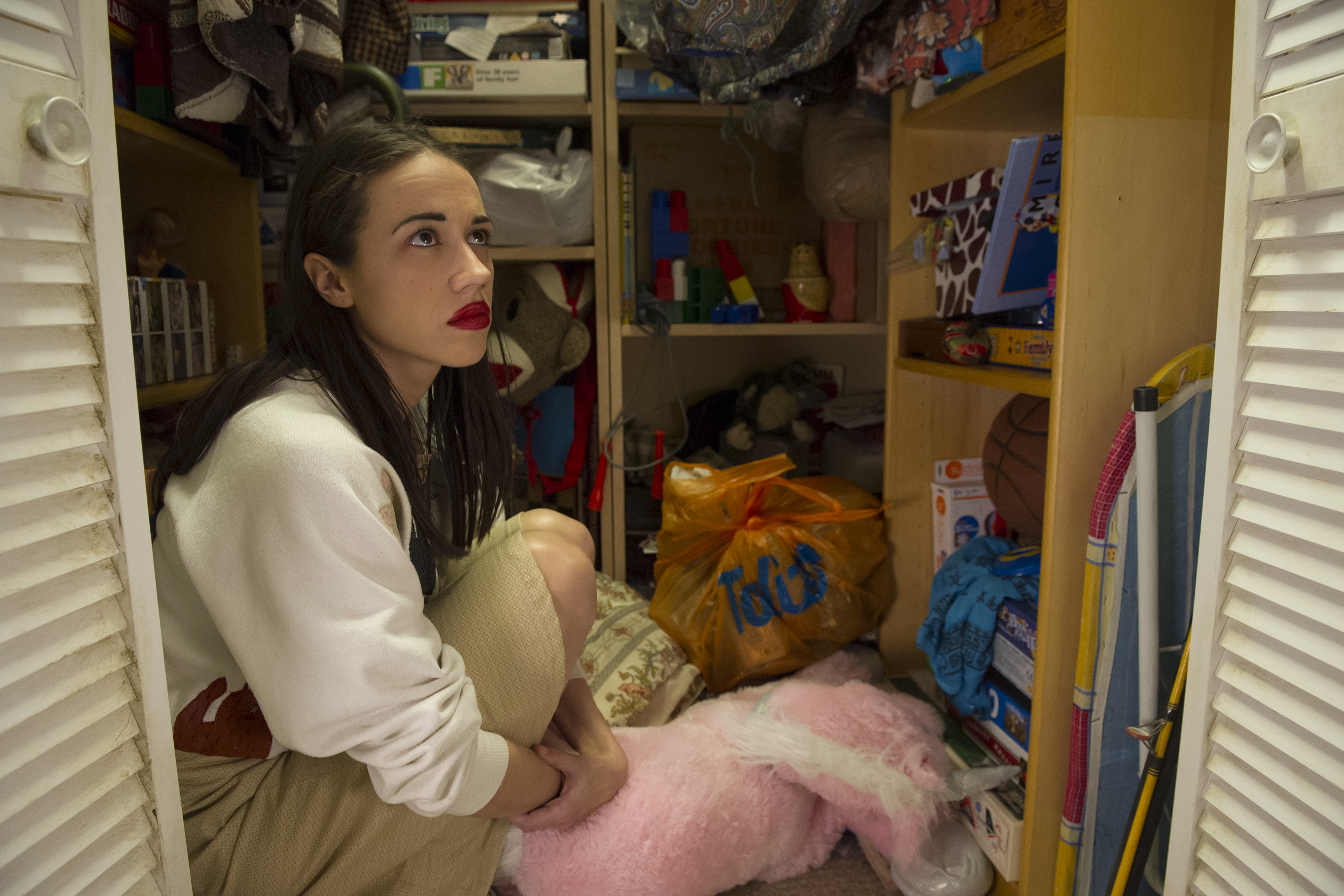 Miranda Sings sitting on the floor in a closet in a scene from &quot;Haters Back Off!&quot;