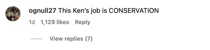 commenter says this ken&#x27;s job is conservation