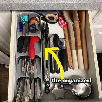 the same drawer after using the organizer saving a lot of space