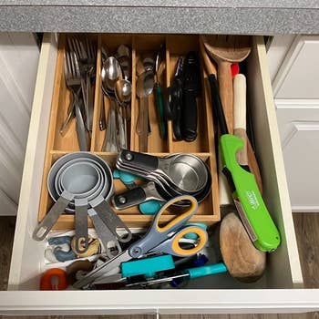 a reviewer's drawer before all full and disheveled
