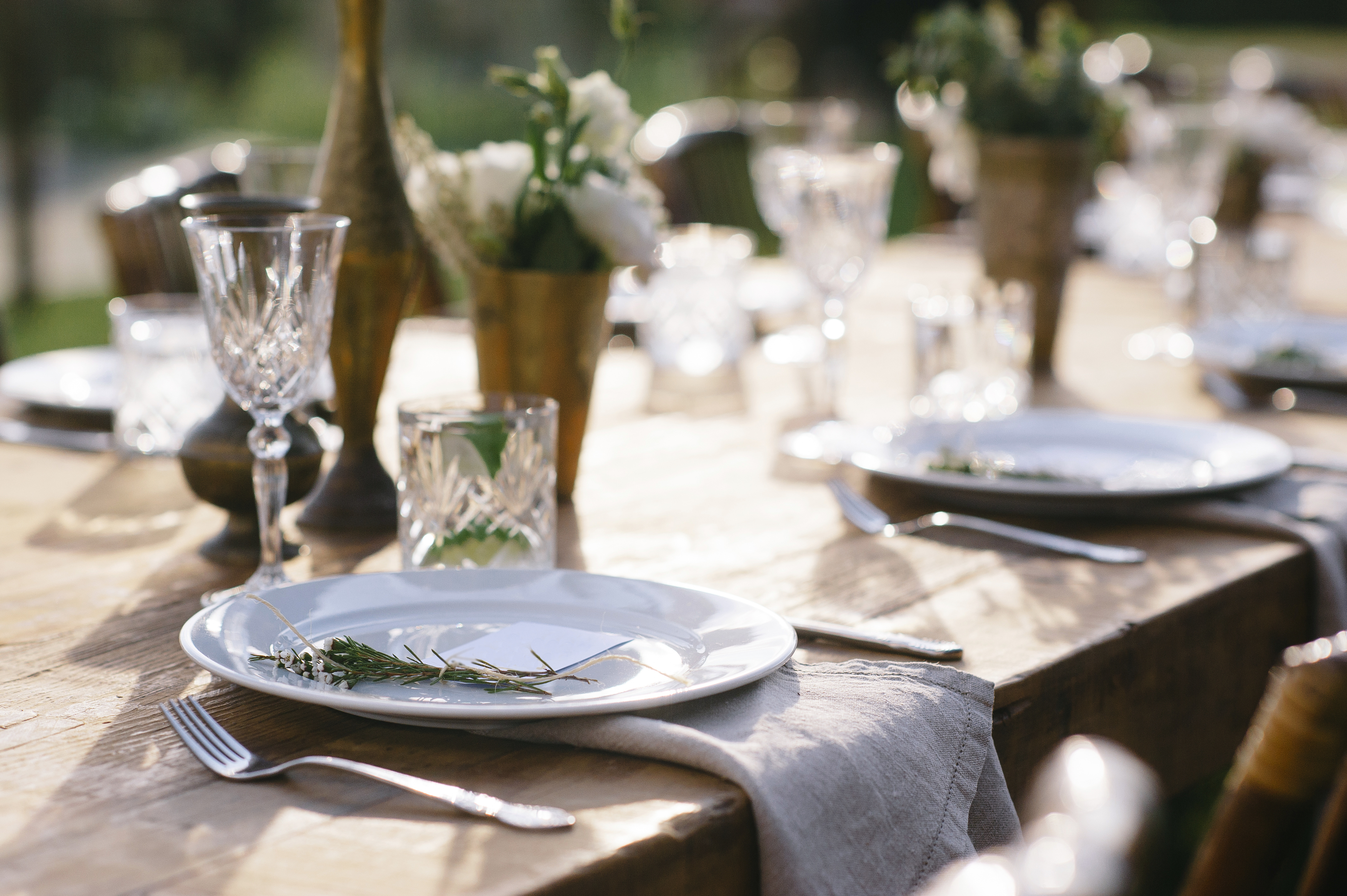 a table setting at a wedding