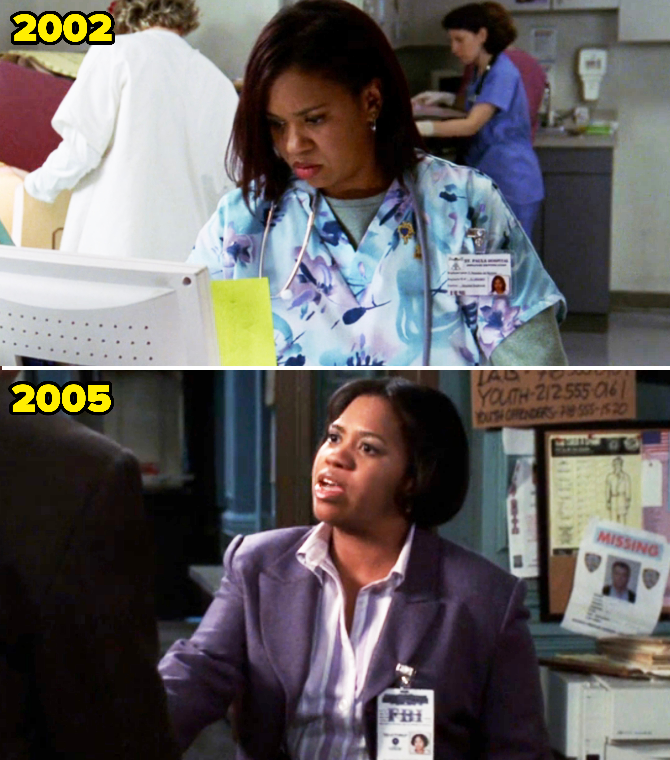 her character in 2002 and 2005