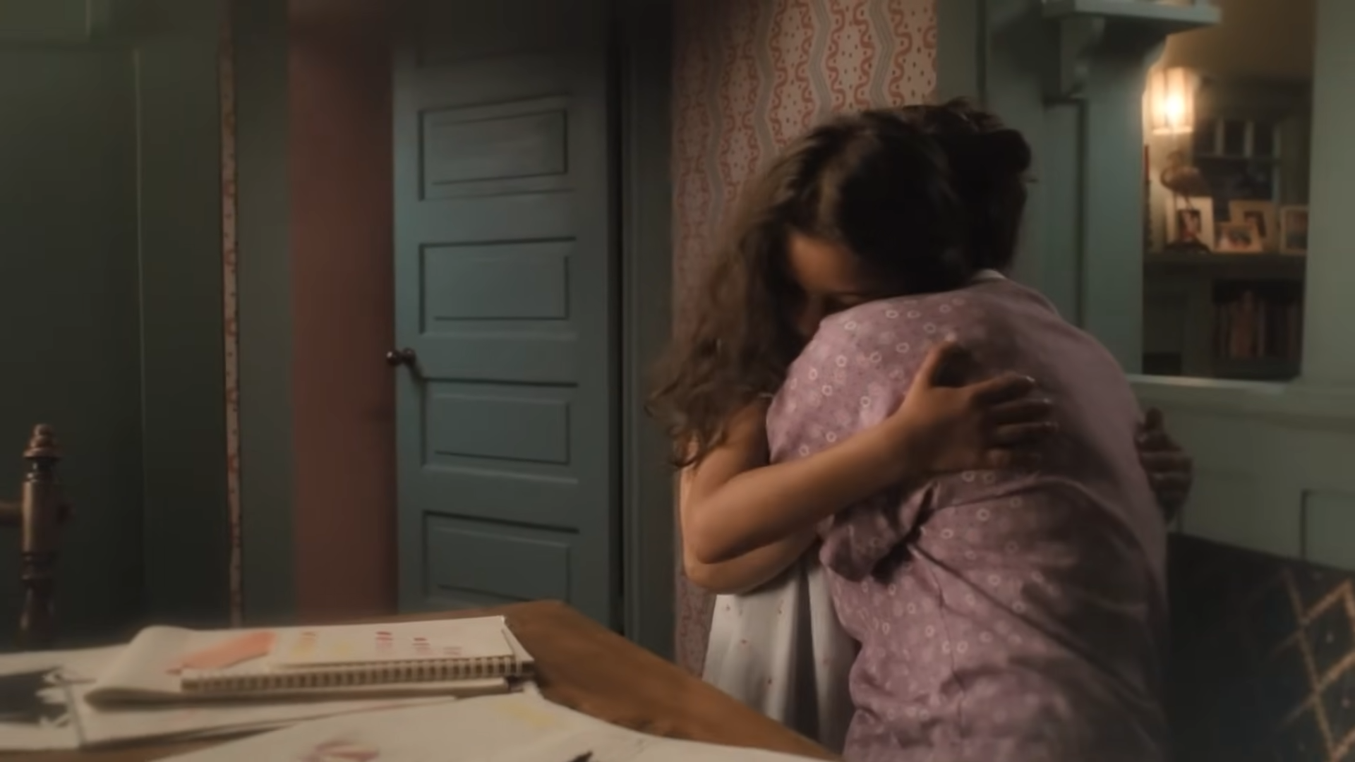 Gloria and and a young Sasha embrace in the &quot;Barbie&quot; movie