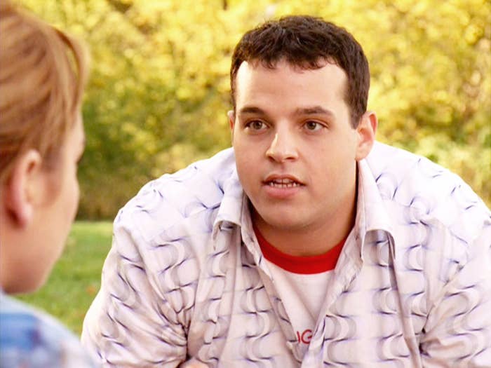 A closeup of Daniel Franzese as Damian
