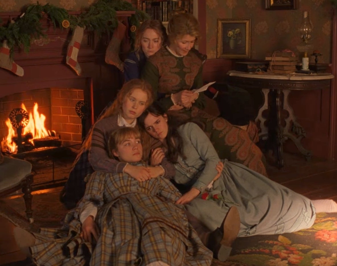 The March family from &quot;Little Women&quot; huddle around each other on Christmas day