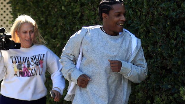 asap rocky jogging in leather
