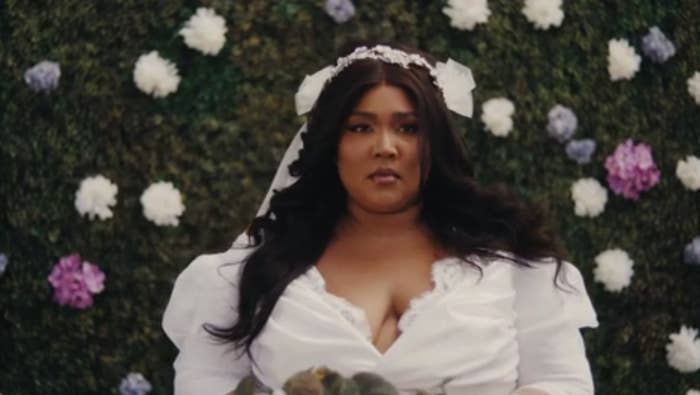 Lizzo in a wedding dress