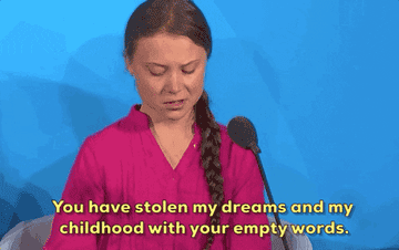 Greta Thunberg addresses world leaders that they have stolen her dreams and childhood with their empty words