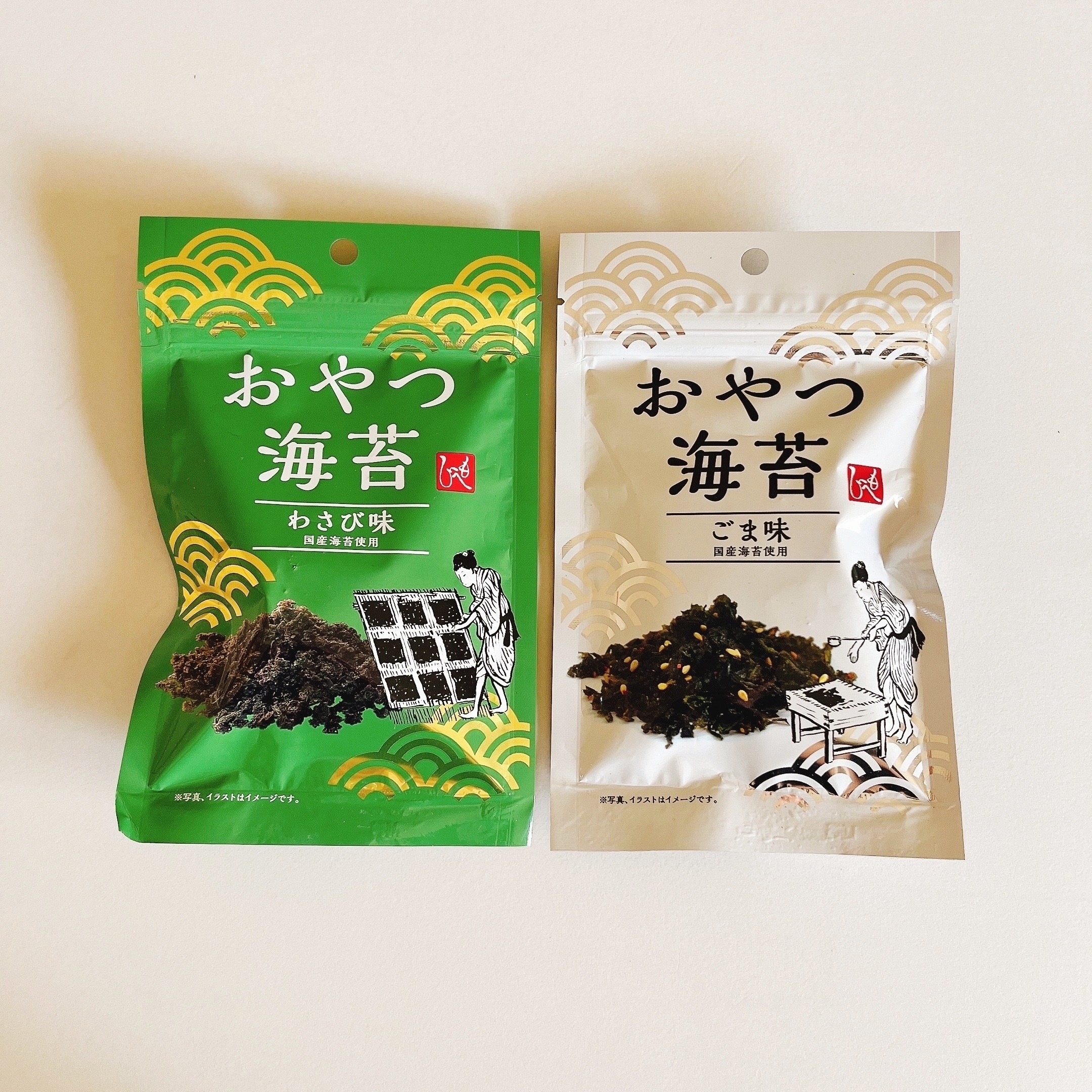 KALDI(カルディ)のおすすめ「おやつ海苔(わさび味)」「おやつ海苔(ごま味)」