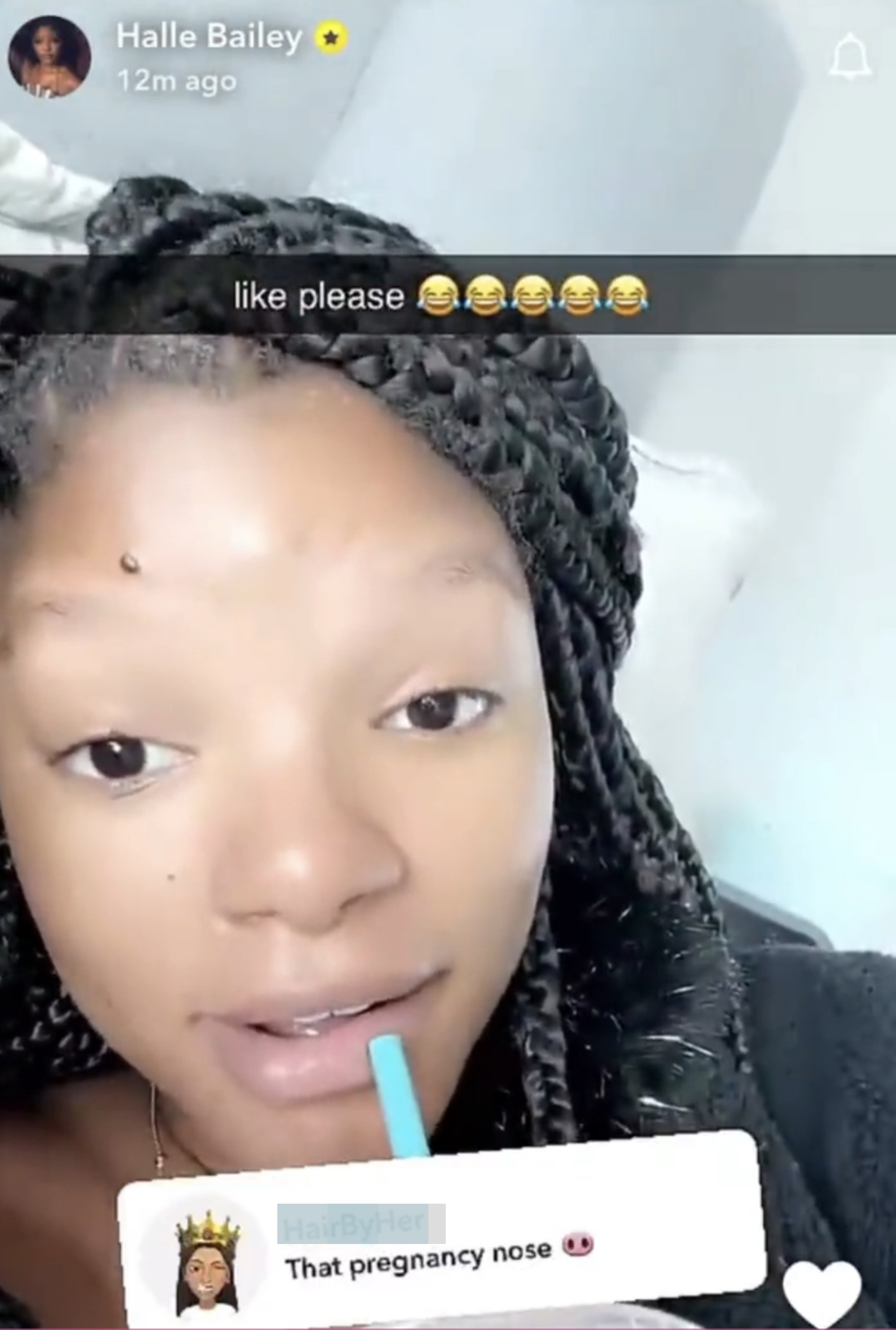 Closeup of Halle Bailey