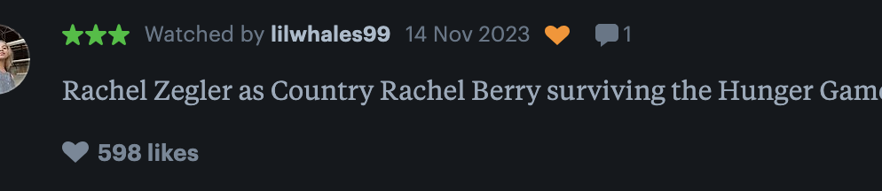 &quot;Rachel Zegler as Country Rachel Berry surviving the Hunger Games&quot;
