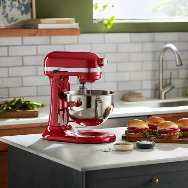 the stand mixer in red