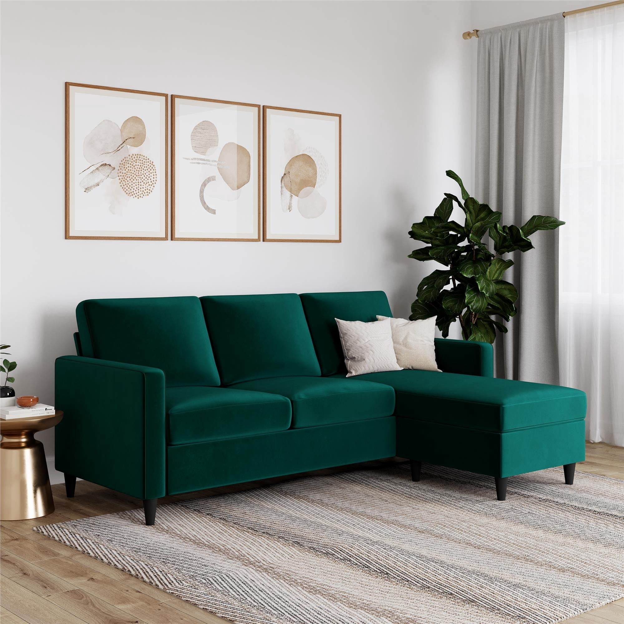 green sectional sofa