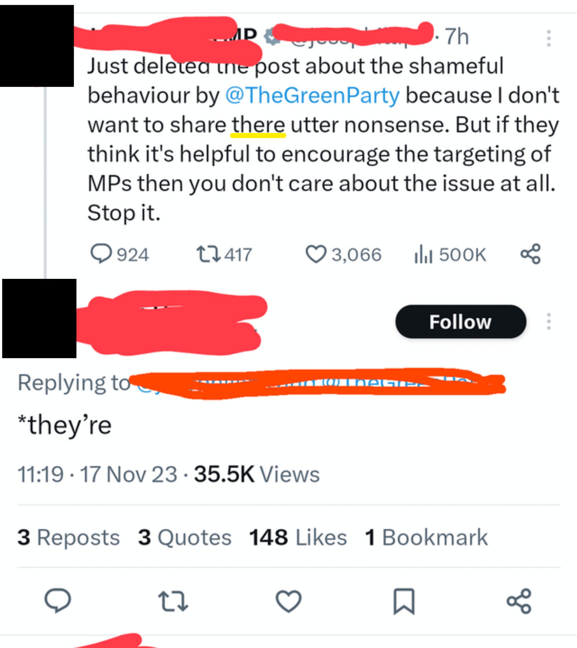 &quot;*they're&quot;