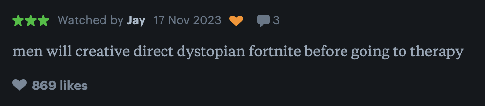 &quot;men will creative direct dystopian fortnite before going to therapy&quot;