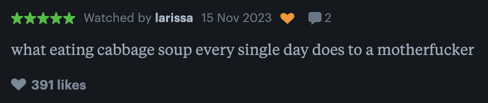 "what eating cabbage soup every single day does to a motherfucker"