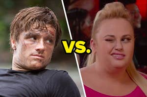 Josh Hutcherson in "The Hunger Games" and Rebel Wilson in "Pitch Perfect"