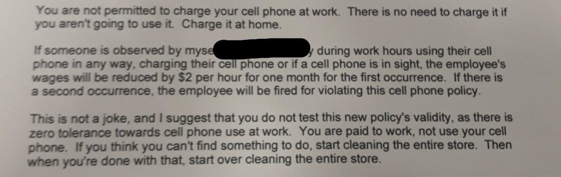 A notice from management