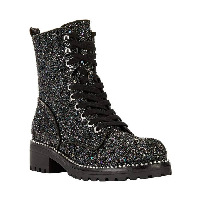 The boot in multi glitter and beaded trim