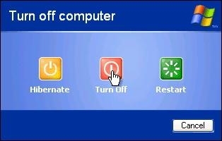 &quot;Turn off computer&quot; display