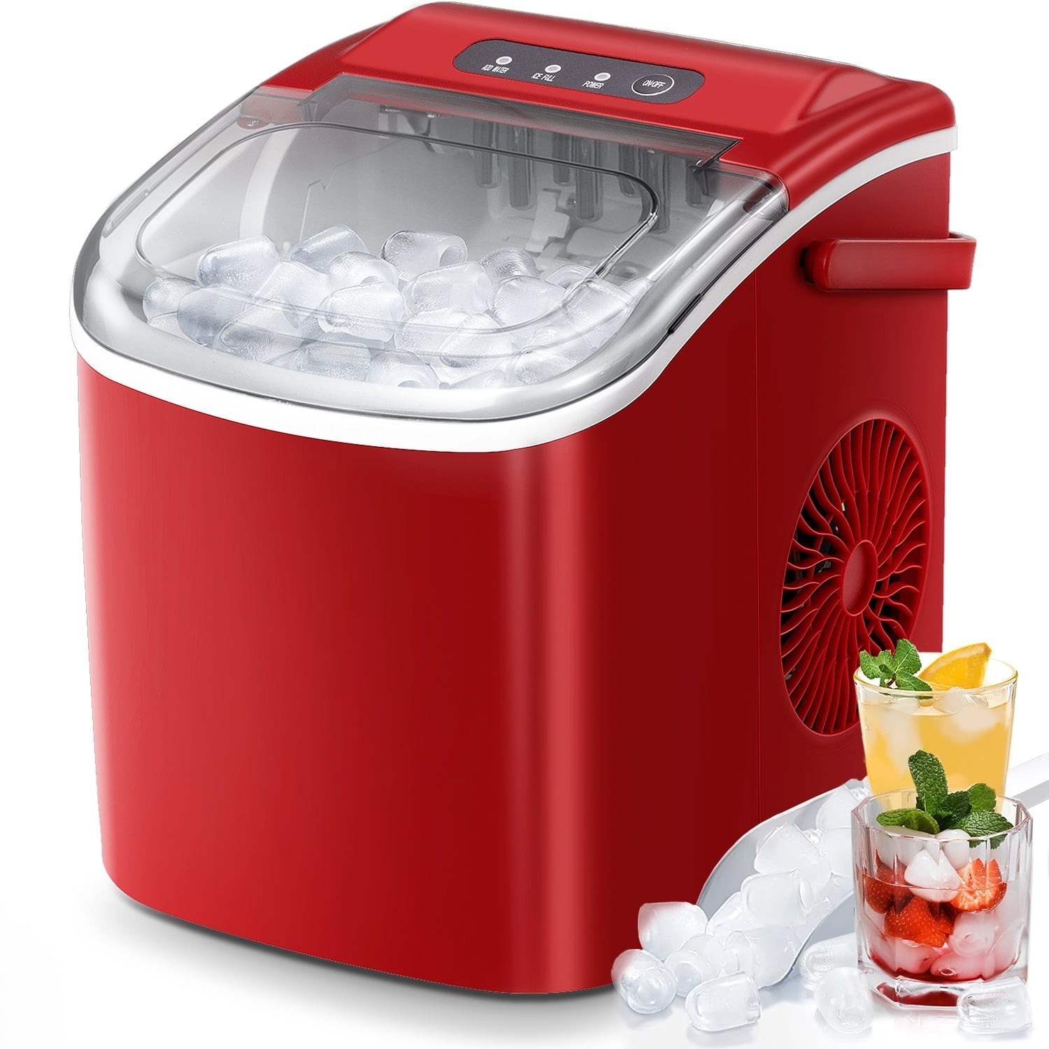 red countertop ice maker