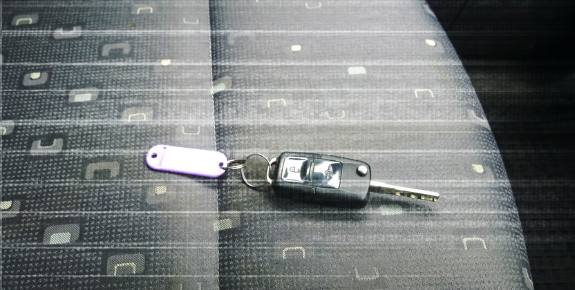 Keys on a car seat