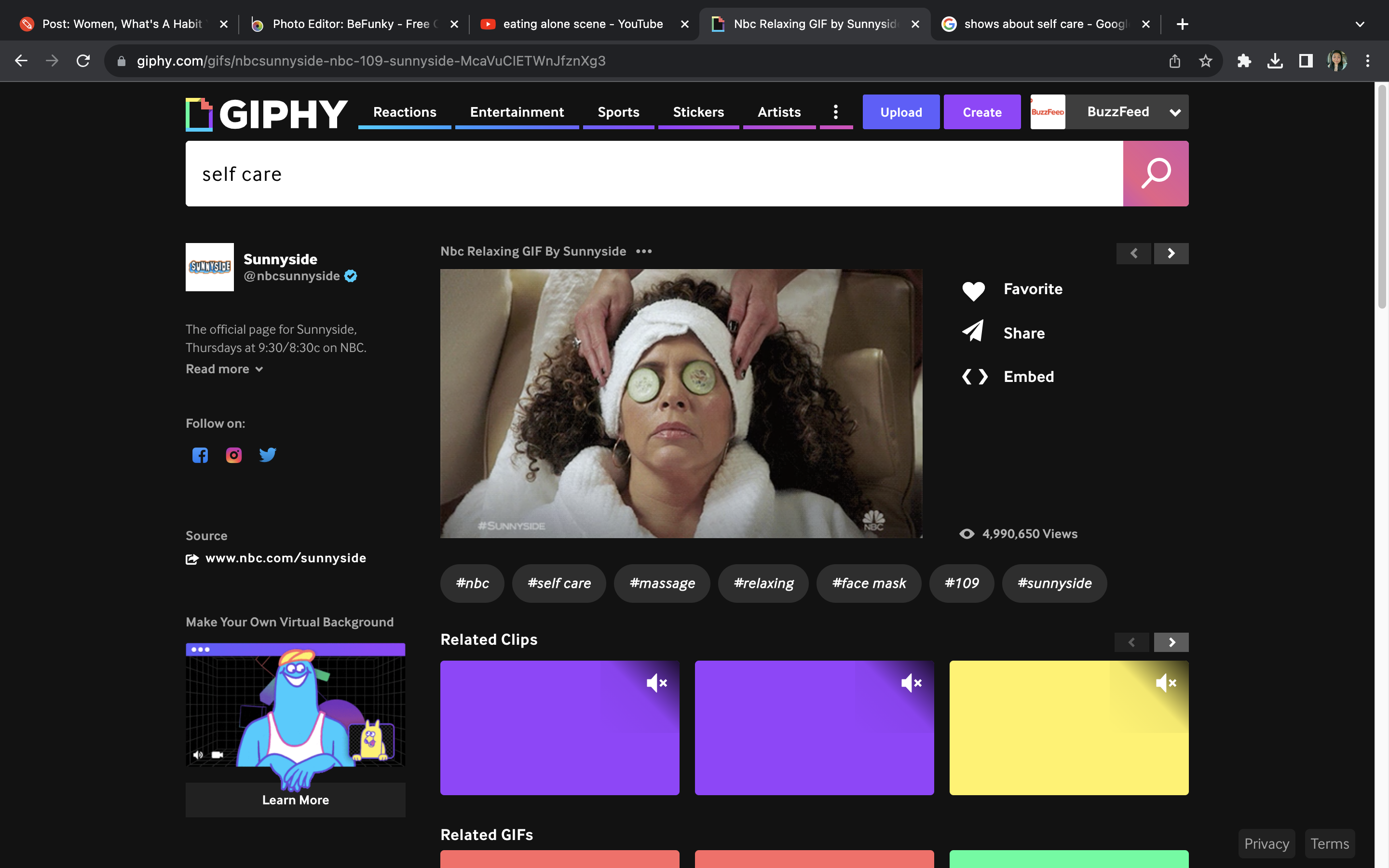 Griselda from "Sunnyside" is getting a facial