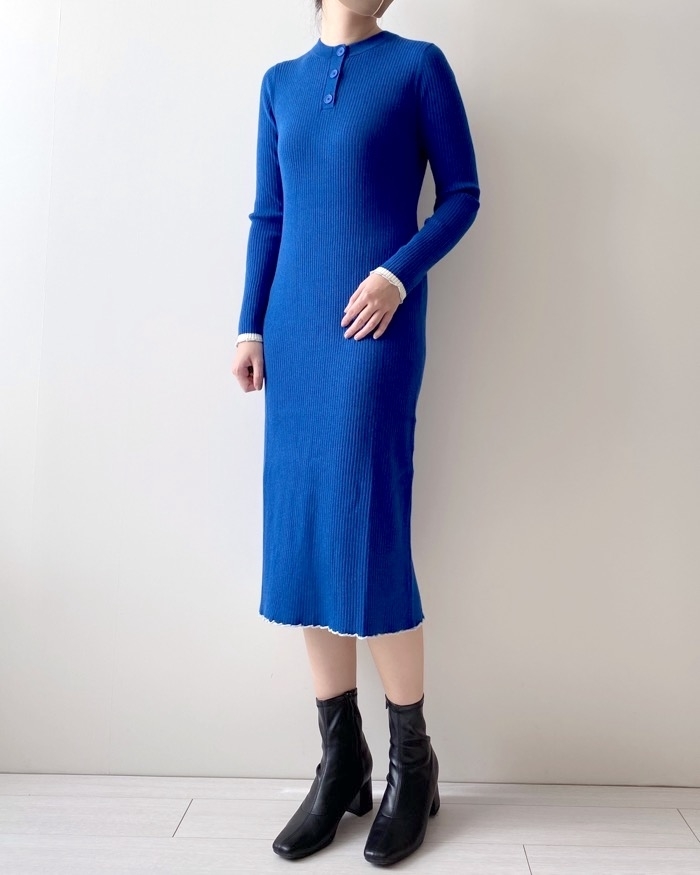 UNIQLO（ユニクロ）のおすすめワンピース「リブニットワンピース（長袖）」