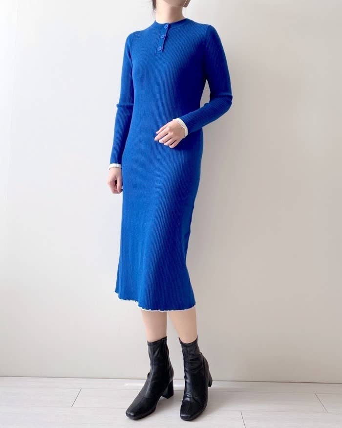 UNIQLO（ユニクロ）のおすすめワンピース「リブニットワンピース（長袖）」