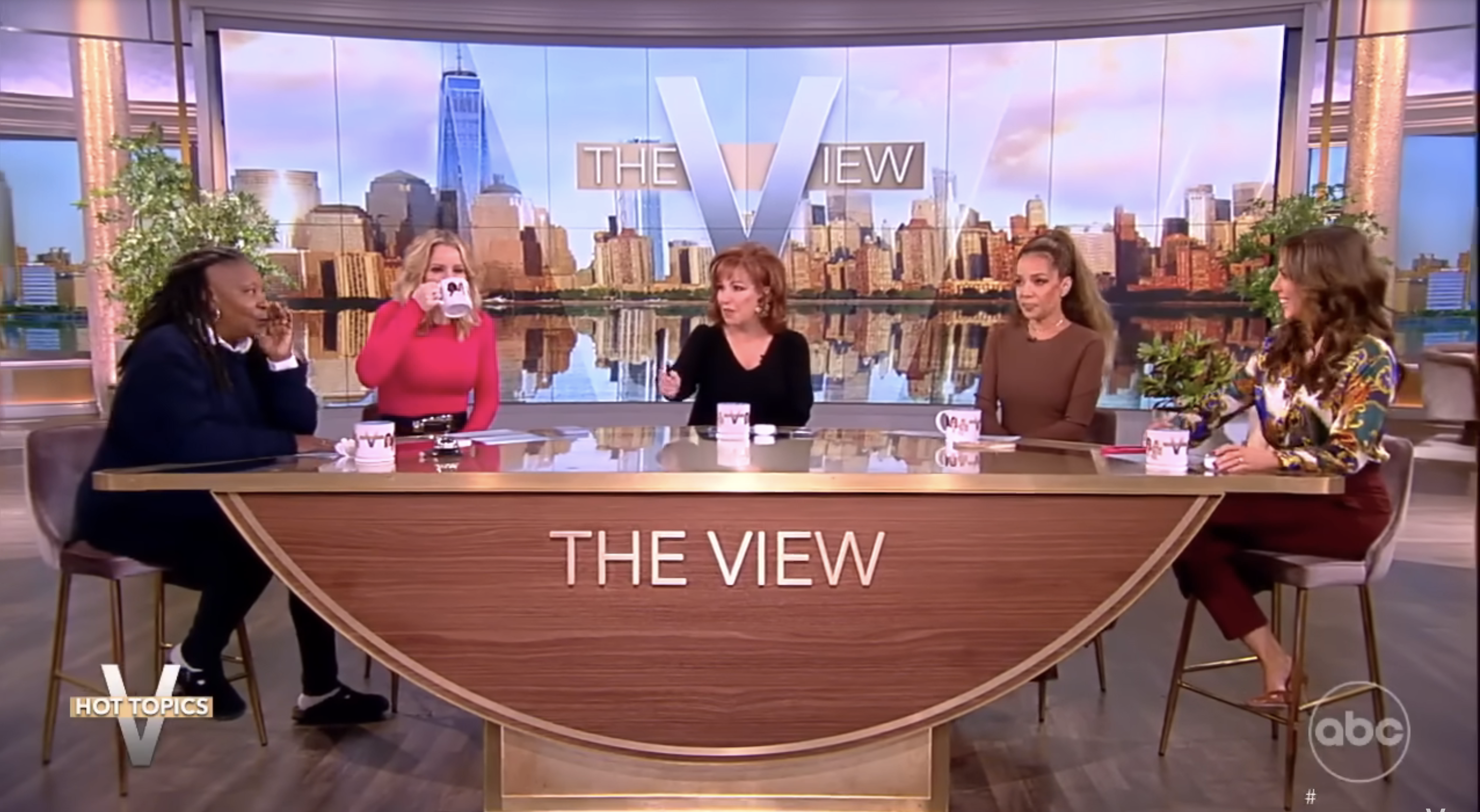 The hosts of &quot;The View&quot; sitting at their table