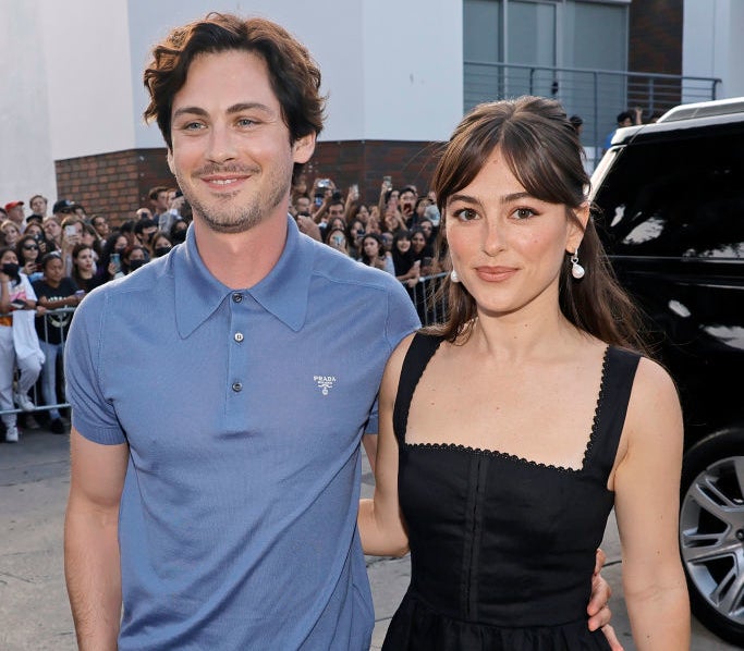 Closeup of Logan and Ana outside on an event