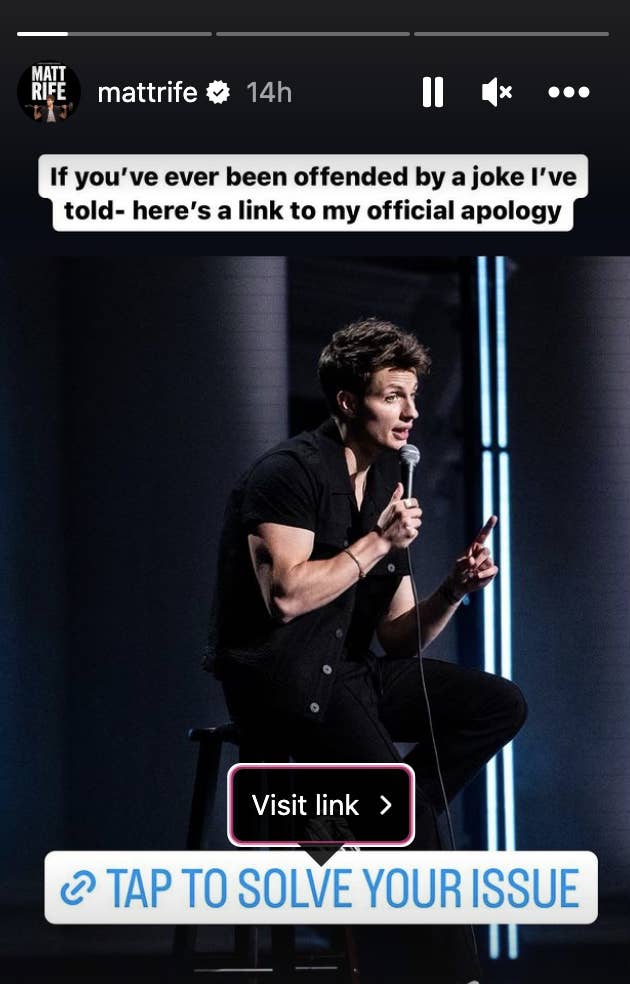 Screenshot from Matt Rife&#x27;s Instagram story