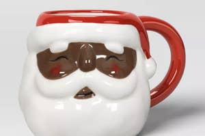 Santa-shaped holiday mug