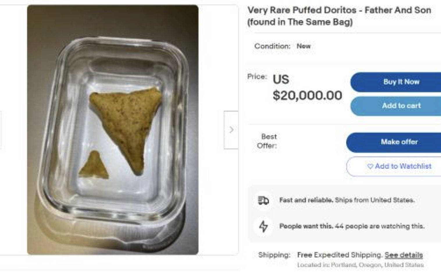Puffed Doritos for sale