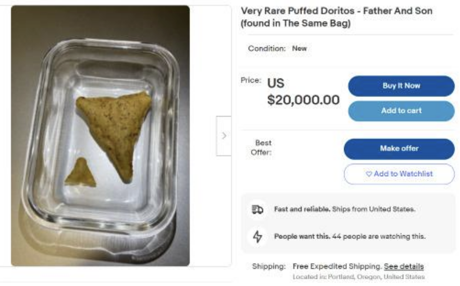 Puffed Doritos for sale