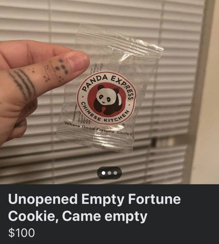 "Unopened Empty Fortune Cookie"