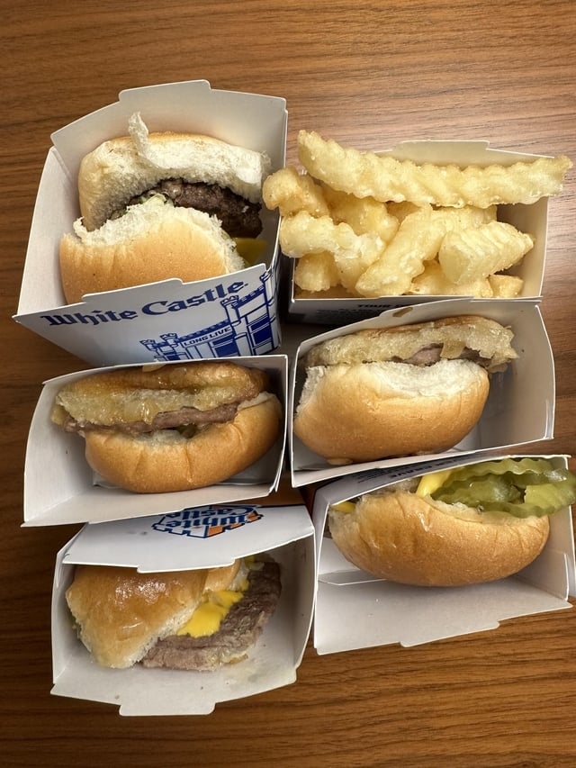 White Castle burgers in boxes