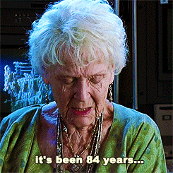 Gif of an old woman saying &quot;It&#x27;s been 84 years&quot;