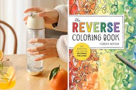 seltzer maker and coloring book 
