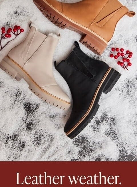tan, beige, and black leather boots