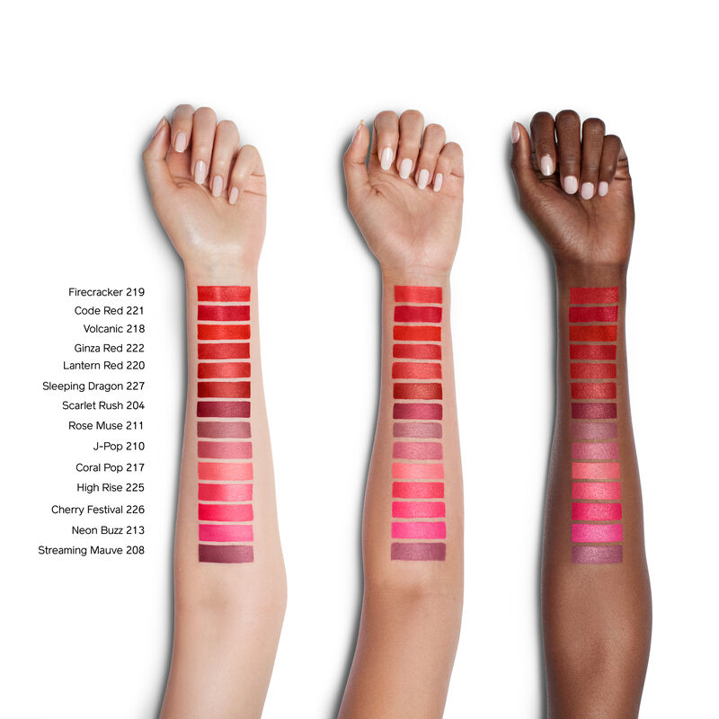 models arms swatched with lipstick