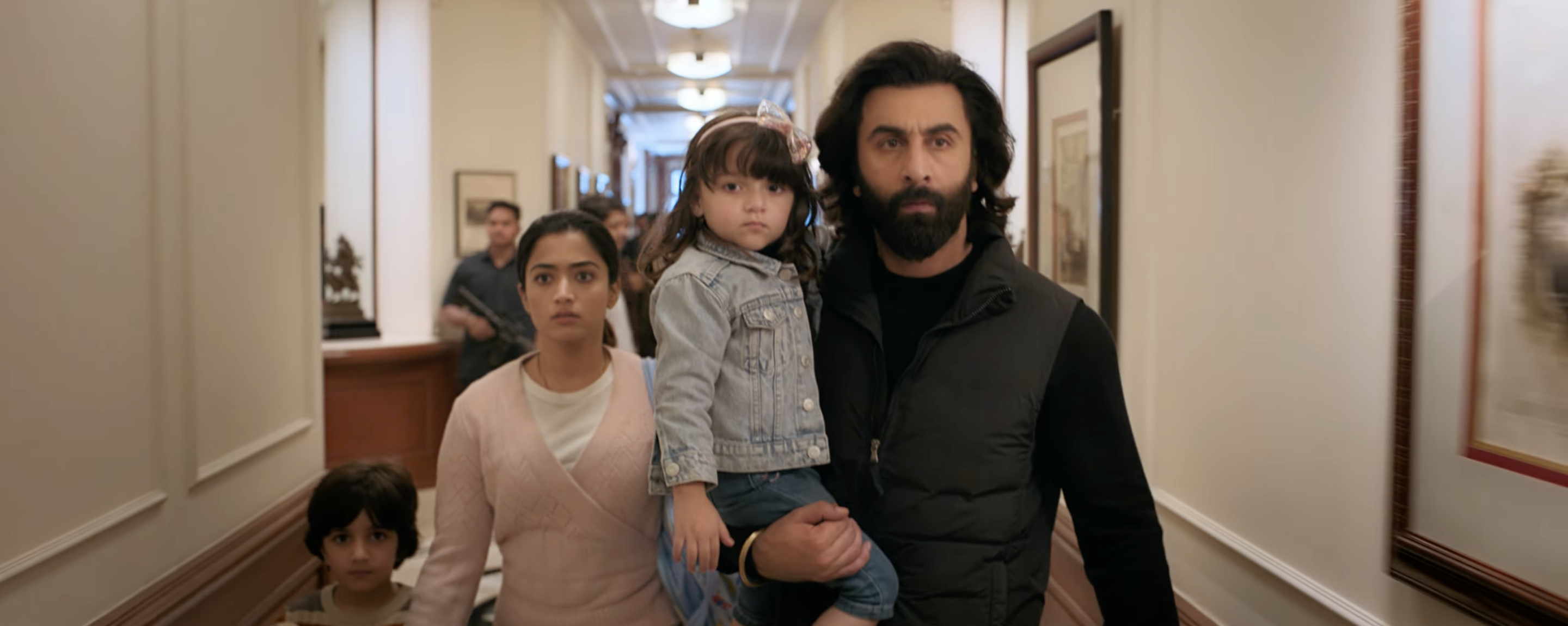 Ranbir Kapoor and Rashmika Mandanna with two kids