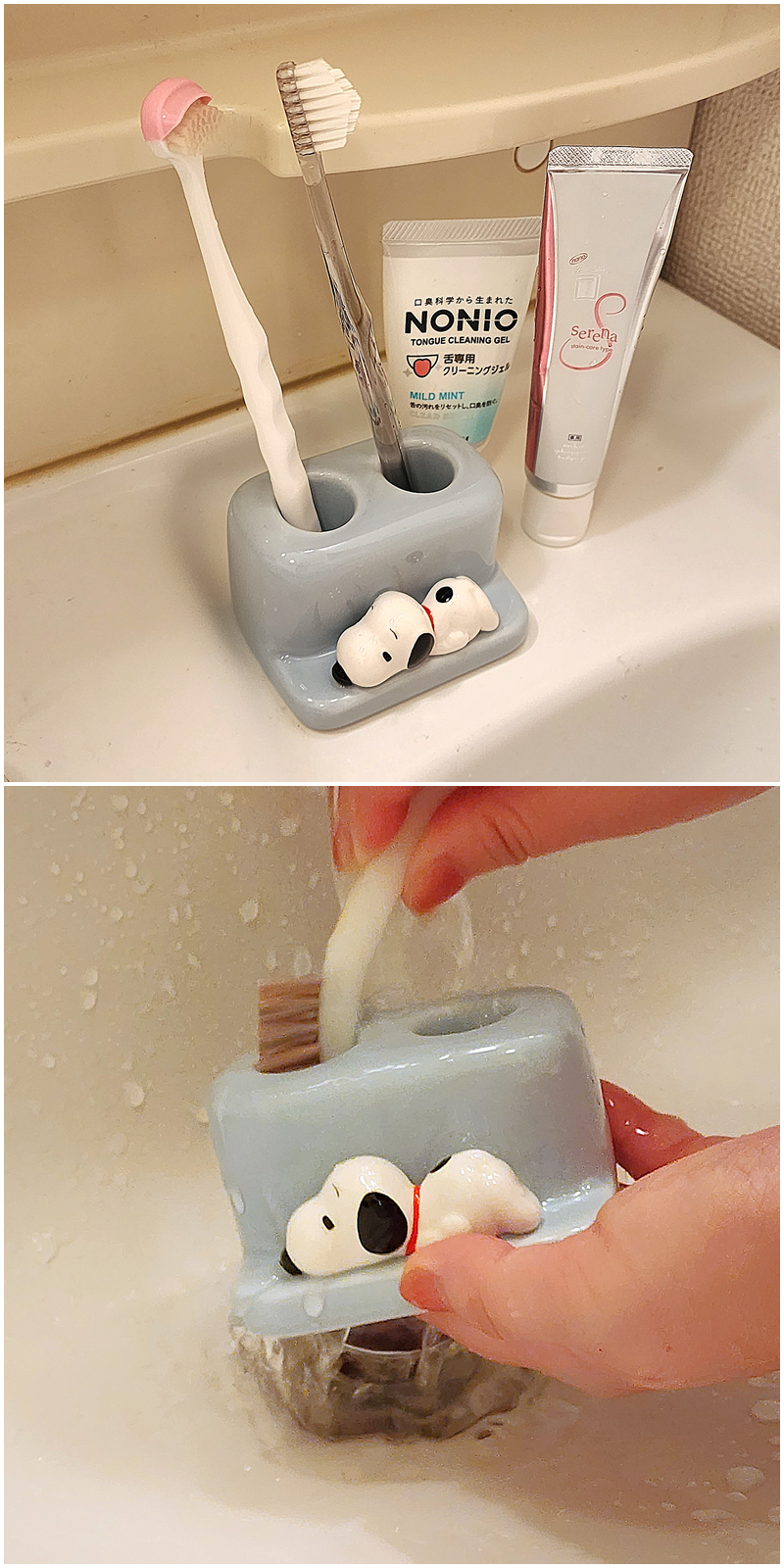 ニトリのオススメの便利グッズ「【デコホーム商品】フィギュア歯ブラシスタンド M(BL スヌーピー)」
