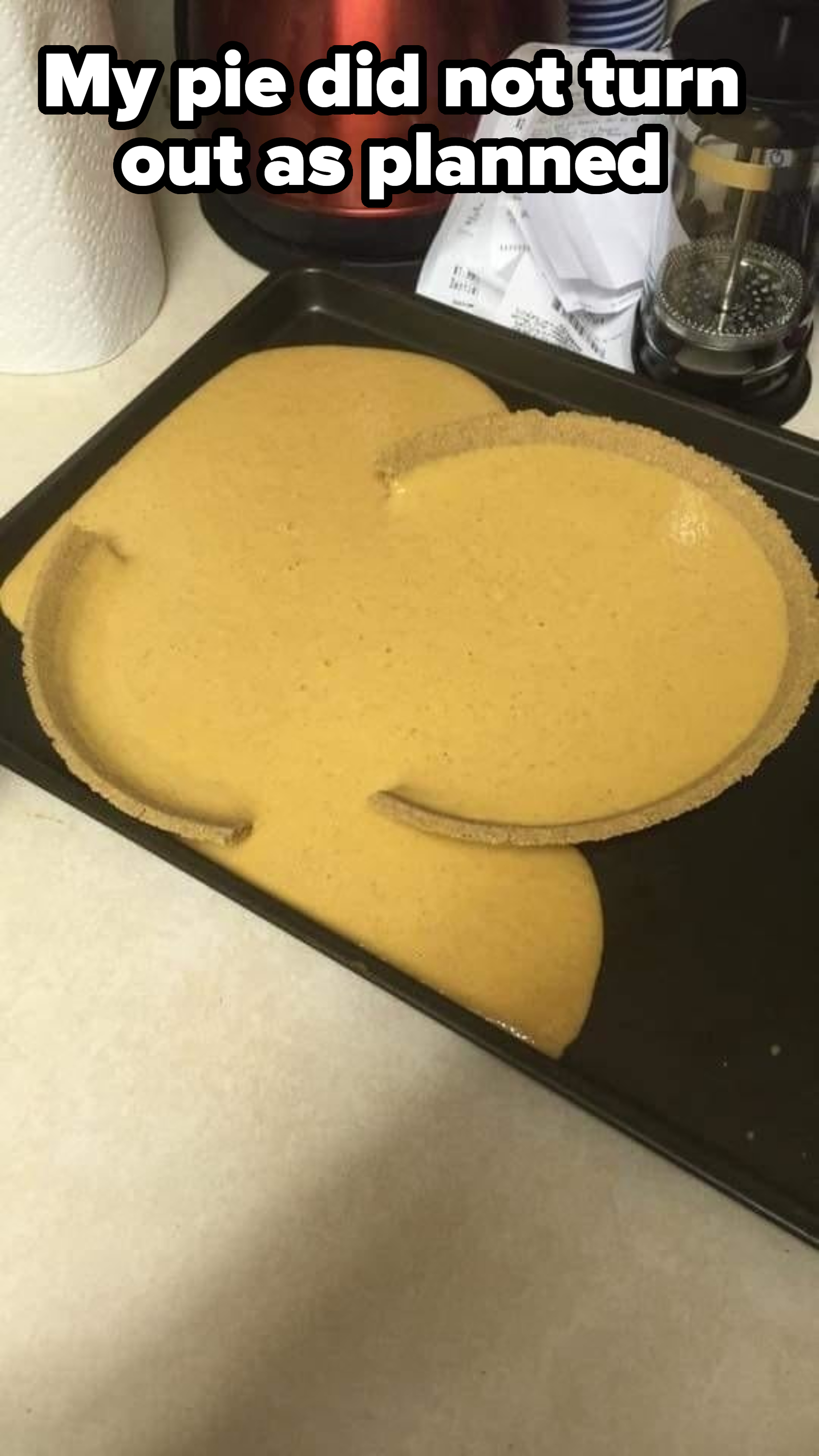 &quot;My pie did not turn out as planned&quot;