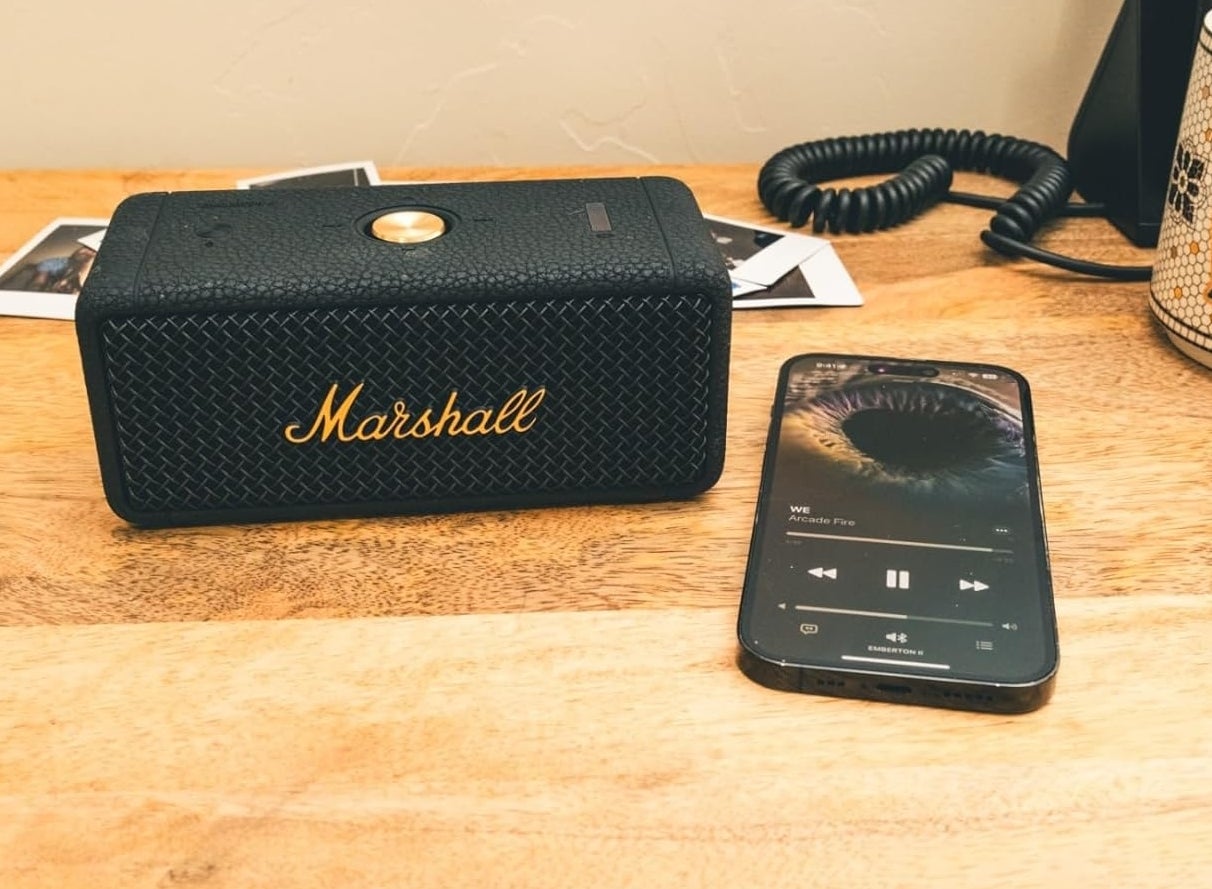 the speaker playing music from a phone