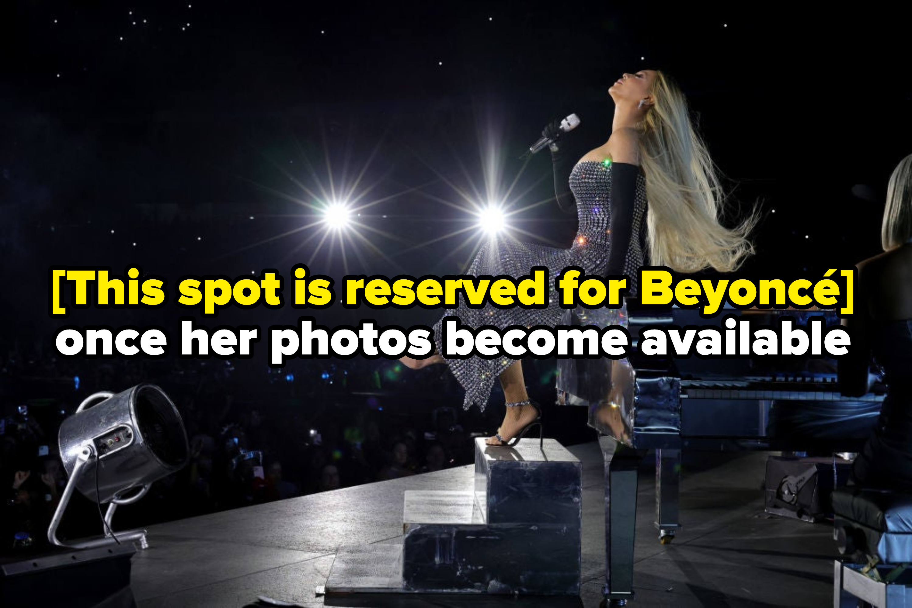 Beyoncé on steps onstage